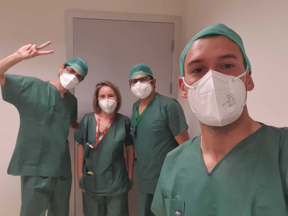 Healthcare professionals in a clinical setting