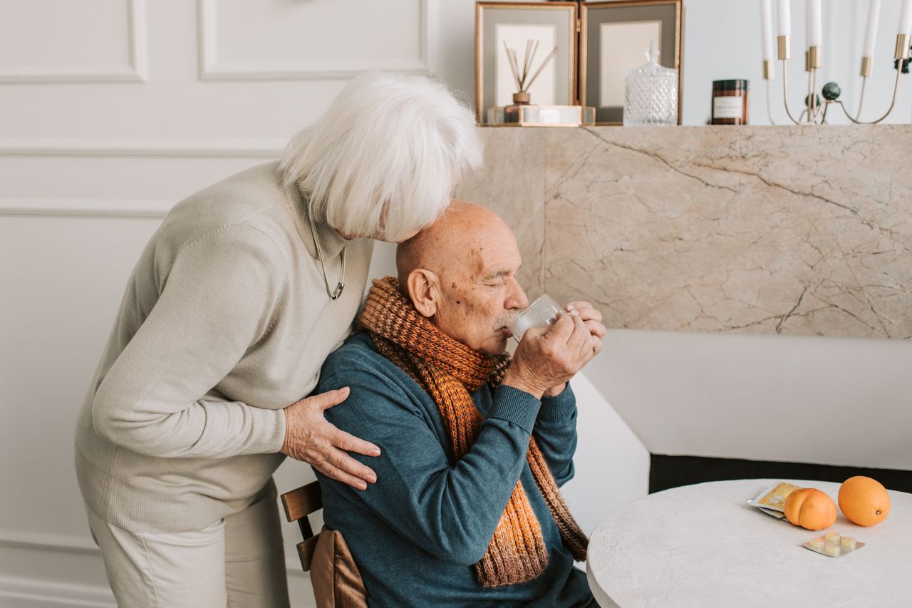 A caregiver with an older patient