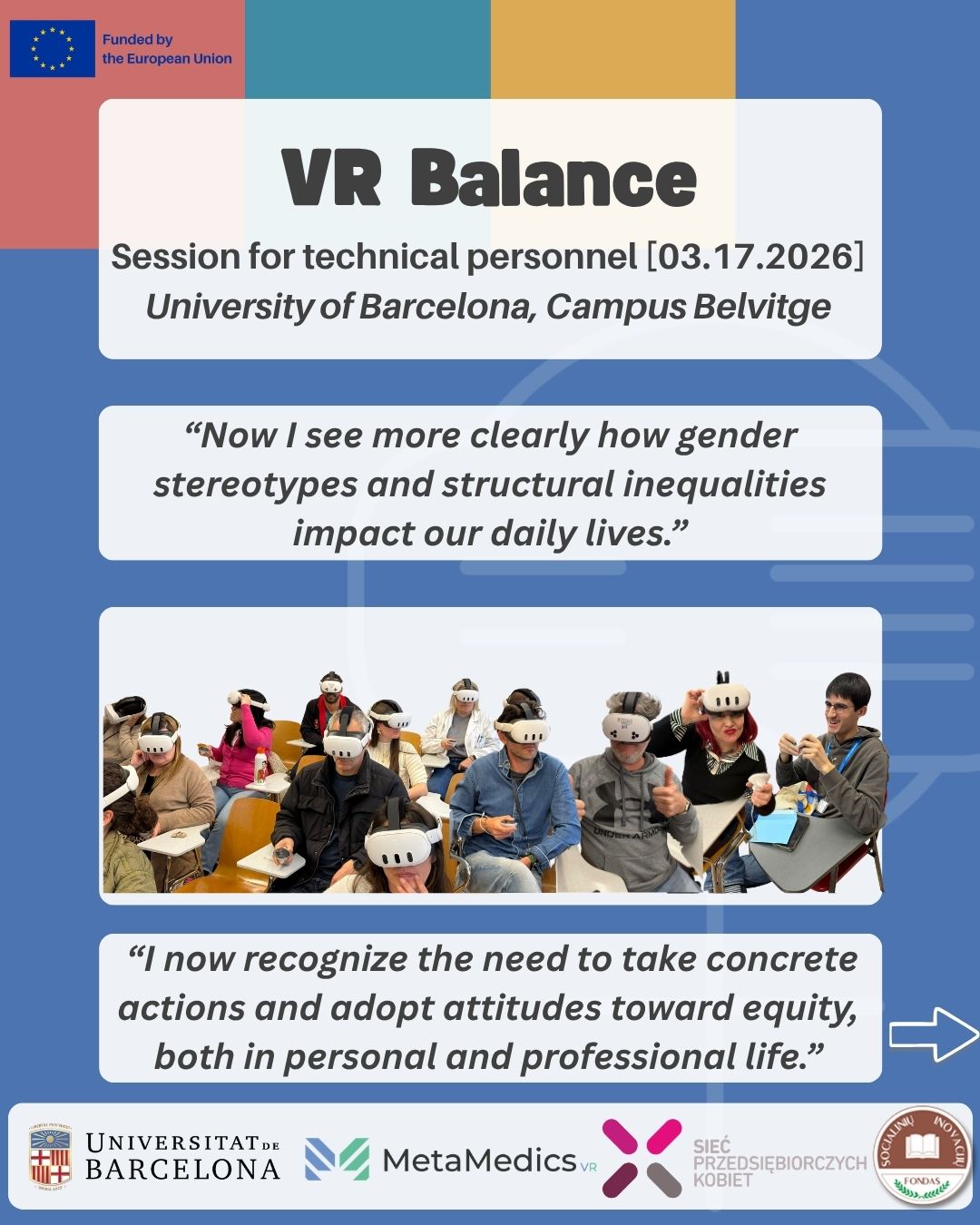 Session for technical personnel – VR experience and reflections