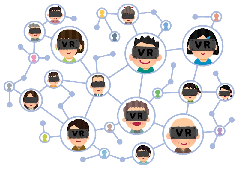 People connected through VR network
